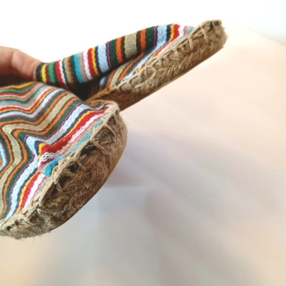NWOT Ropey Soles Cool Blues Striped French Espadrilles